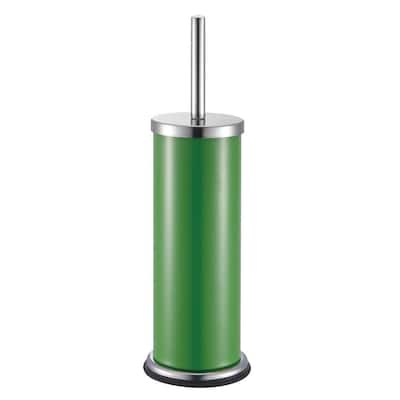 Powder-Coated Toilet Brush Holder with Brush in Green