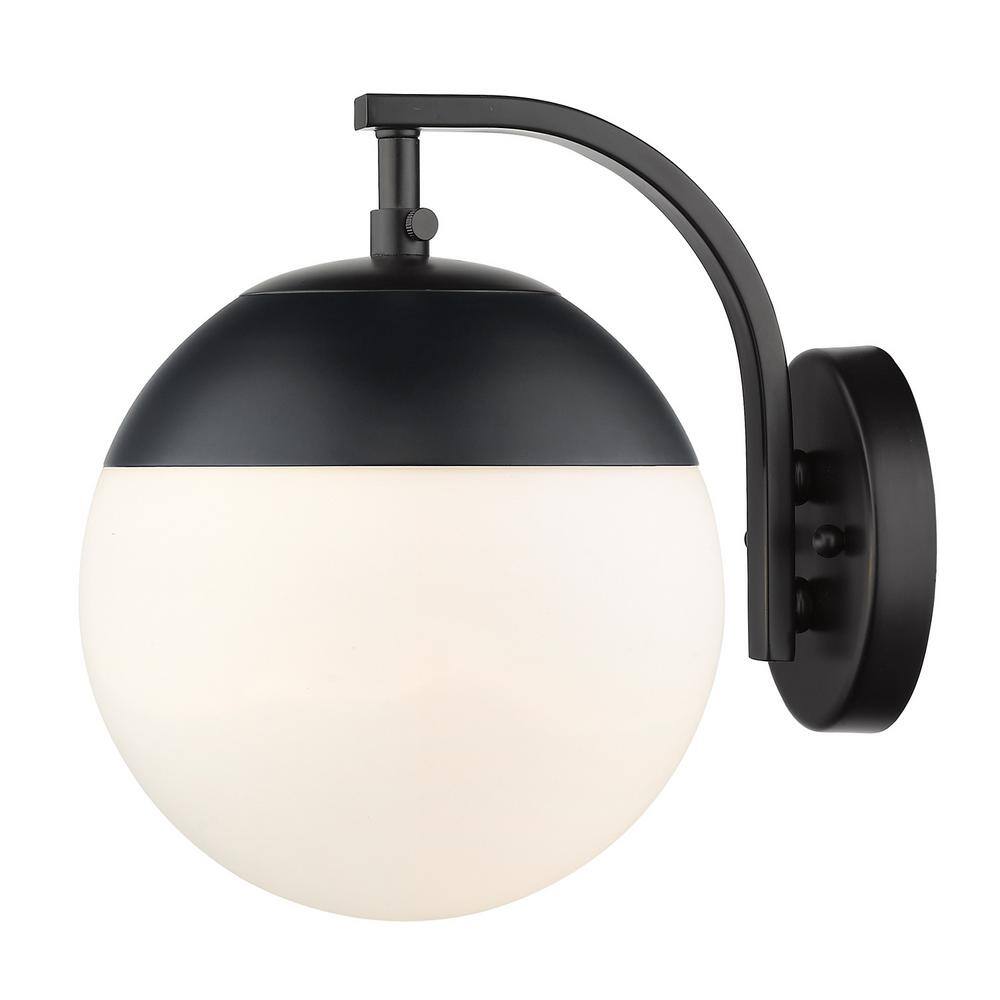 Dixon 10'' Black and Silver Transitional Globe Sconce