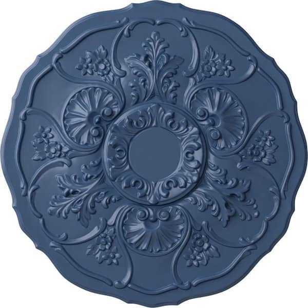 Ekena Millwork 22-1/2" x 1-1/2" Cornelia Urethane Ceiling Medallion (Fits Canopies upto 4"), Hand-Painted Americana