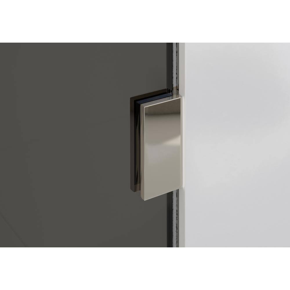 Ursa 30" x 78" Frameless Gray Tinted Glass Shower Panel with Polished Nickel Hardware