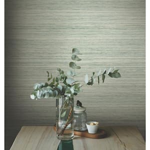 Fountain Grass Jade Green Matte Pre-pasted Paper Wallpaper 60.75 sq. ft
