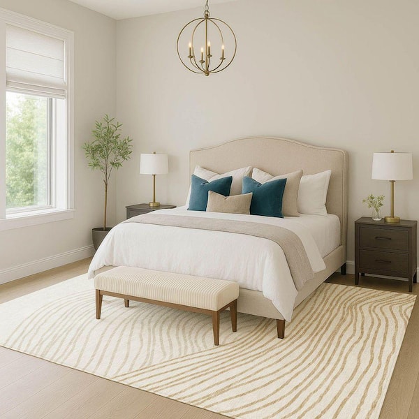 Chantille Machine Washable Indoor/Outdoor Abstract ACN2350 Ivory 8 ft. x 10 ft. Area Rug