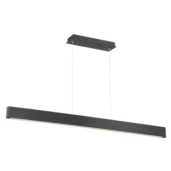 WAC Lighting Volo 54 in. 480-Watt Equivalent Integrated LED Black Pendant with Acrylic Shade