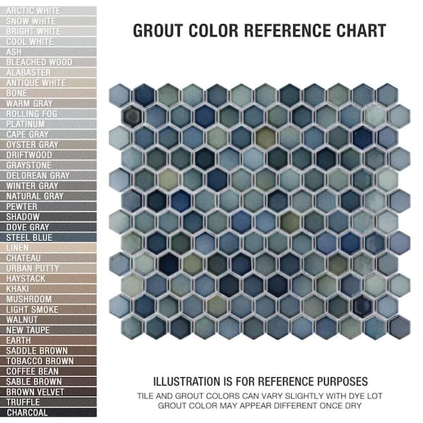 Merola Tile Hudson 1 in. Hex Atlantis 11-7/8 in. x 13-1/4 in