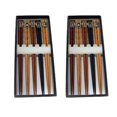 10 Pairs Bamboo Wooden Chopsticks