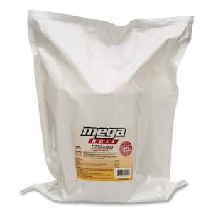 Gym Wipes White Mega Roll Cleaning Wipes Refill, 8 x 8,1200/Roll, 2 Rolls/Carton