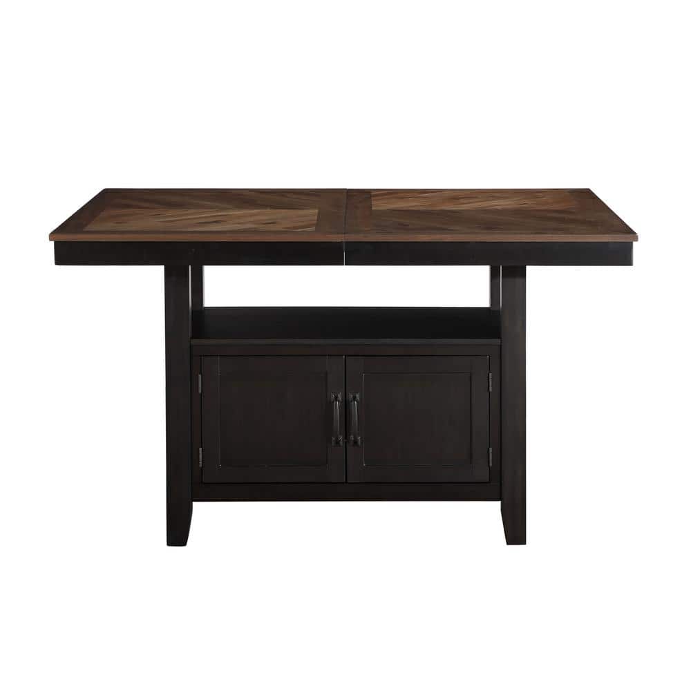 Black and Brown 6-Piece Counter Dining Set with Bench