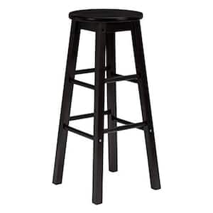 12.09 in. x 12.09 in. x 24.00 in. Black Wood Kitchen and Counter Stools