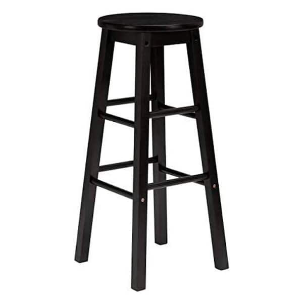 PJ Wood 12 09 In X 12 09 In X 24 00 In Black Wood Kitchen And   Black Bar Stools Ch01 0103 004 2p A04 64 600 