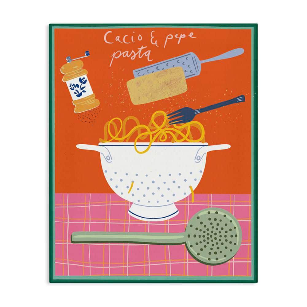 Retro Italian Pasta Meal by Jo Reid Unframed Food Graphic Art Print 20 in. x 16 in. price history on PriceWatchPro