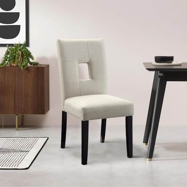 Benzara Set of 2 Contemporary/Modern Faux Leather Upholstered Dining Side  Chair (Wood Frame) in the Dining Chairs department at