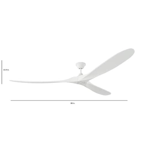 Maverick Super Max 88 in. Modern Indoor/Outdoor Matte White Ceiling Fan with White Blades and 6-Speed Remote Control Ceiling Fans