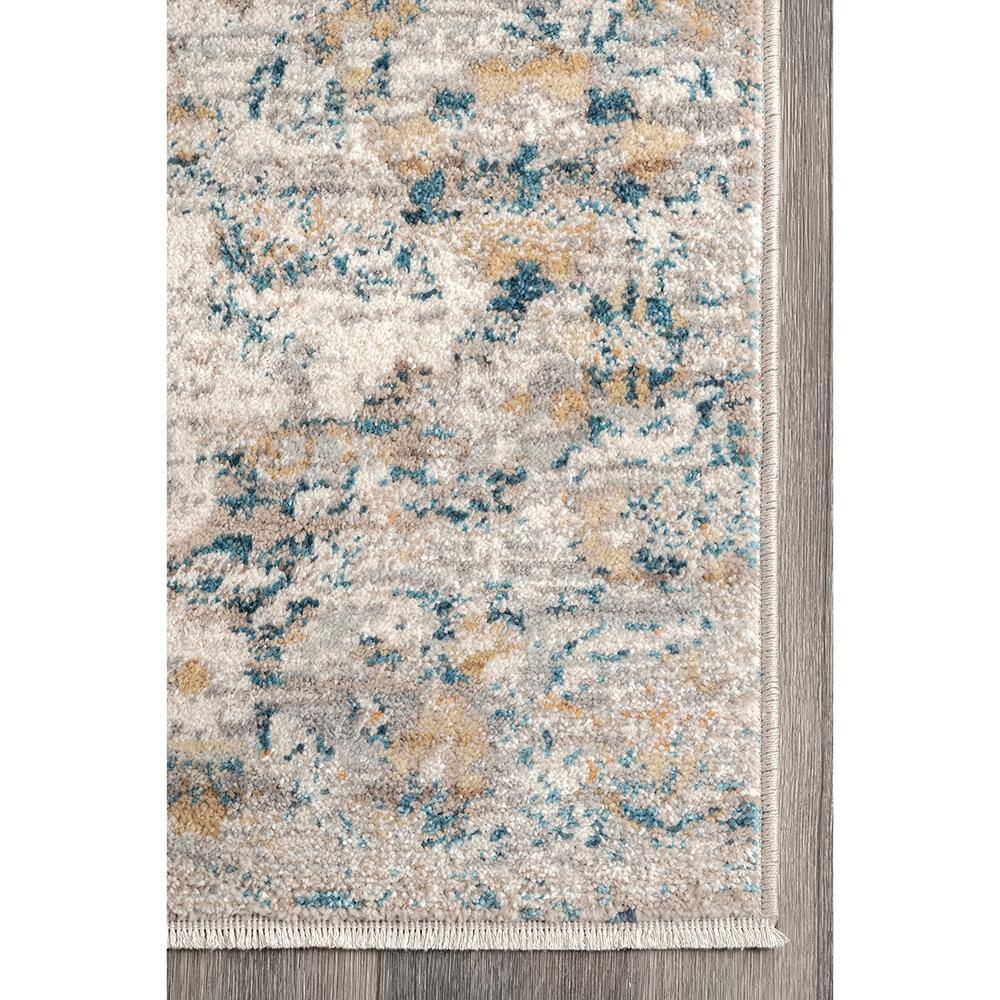 Blue Medallion Synthetic Easy Care Area Rug