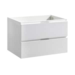 Valencia 30 in. W Wall Hung Bathroom Vanity Cabinet in Glossy White