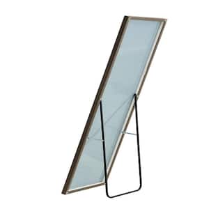 17 in. W x 60 in. H Rectangular Wood Framed Wall Bathroom Vanity Mirror in Gray