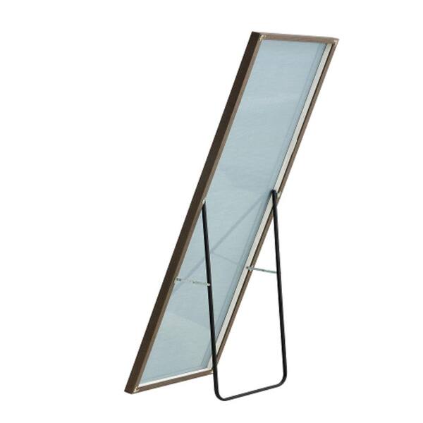 Unbranded 17 in. W x 60 in. H Rectangular Wood Framed Wall Bathroom Vanity Mirror in Gray