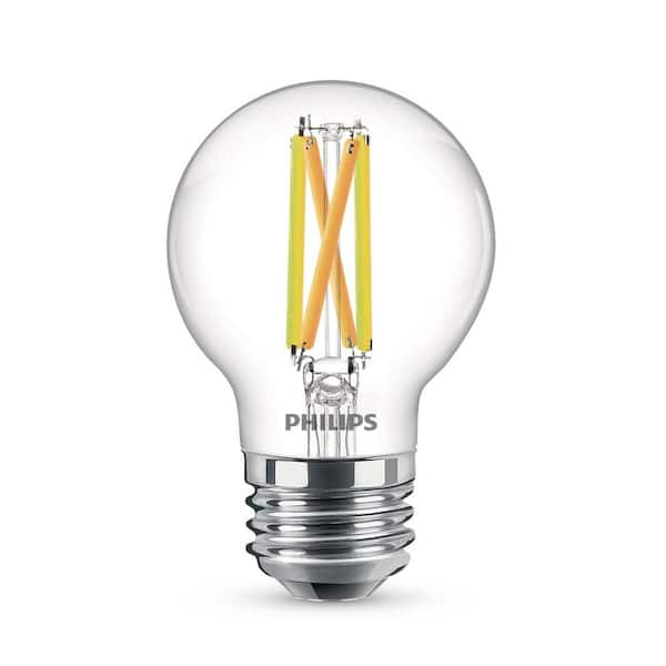 Philips 60-Watt Equivalent Ultra Definition G16.5 Clear Glass E26 LED Light Bulb White Glow 2700K (2-Pack) 573311 - The Home Depot