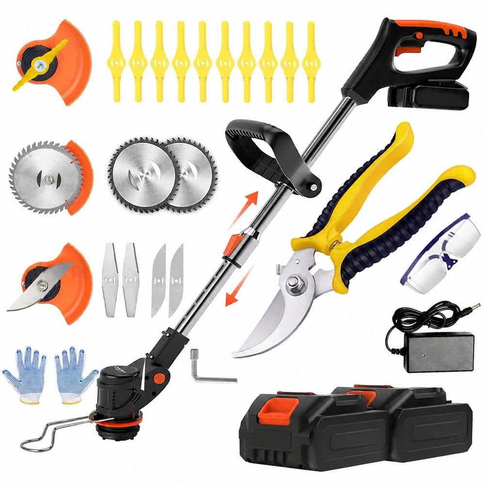 Cordless Electric Weed Wacker with 2 Batteries 3 Blade Types Adjustable 35.4 to 47.2 in. Pole price history on PriceWatchPro