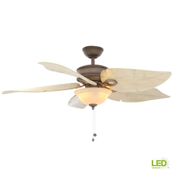 Hampton Bay Costa Mesa 56 In Led, Tropical Ceiling Fans With Light Kits