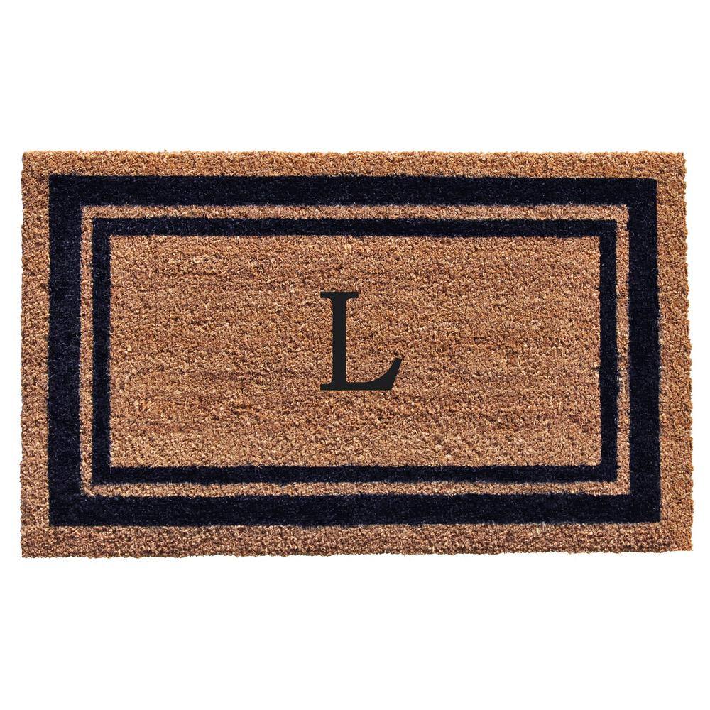 Dark Blue Border Monogram Door Mat 24 in. x 36 in. (Letter L) price history on PriceWatchPro