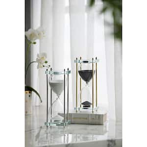 White, Clear, Polished Silver Modern Chic Hourglass
