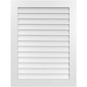 32 in. x 42 in. Vertical Surface Mount PVC Gable Vent: Decorative with Standard Frame