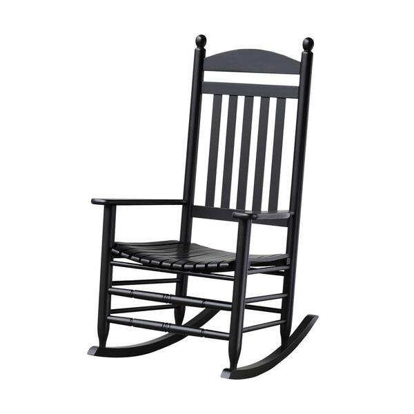 Unbranded Bradley Black Slat Patio Rocking Chair