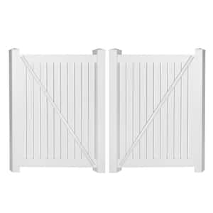 Hanover 8 ft. W x 4 ft. H White Vinyl Pool Fence Double Gate