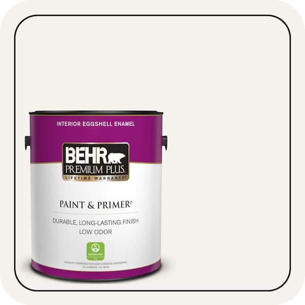 BEHR PREMIUM PLUS 1 gal. #PR-W14 Bit of Sugar Eggshell Enamel Low Odor Interior Paint & Primer