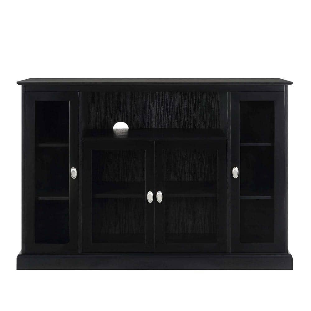 Convenience Concepts Summit Highboy TV Stand with Storage Cabinets and Shelves, Black