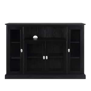 Summit Highboy 52 in. Black TV Stand Fits TVs up to 55 in. with Storage Cabinets and Shelves