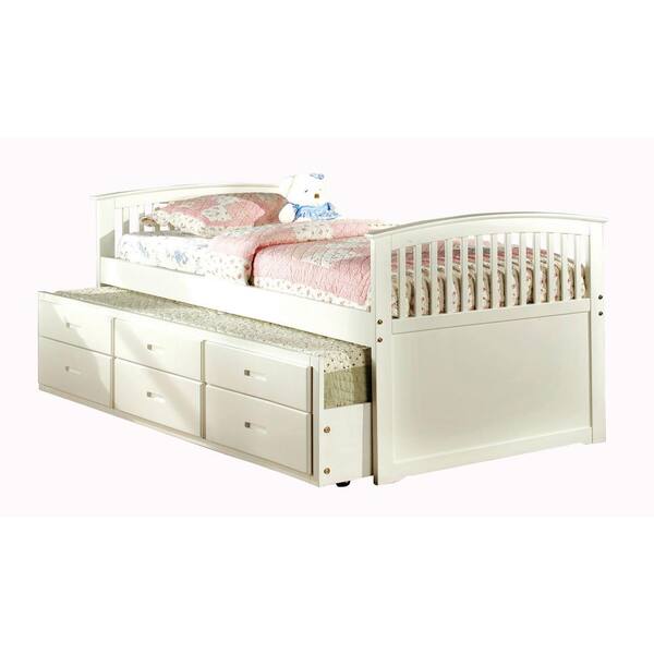 William's Home Furnishing Bella White Full Bed with Trundle and 3-Drawers