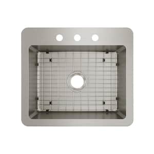 Avenue 25 in. Drop in/Undermount Single Bowl 18 Gauge Stainless Steel Kitchen Sink with Bottom Grids