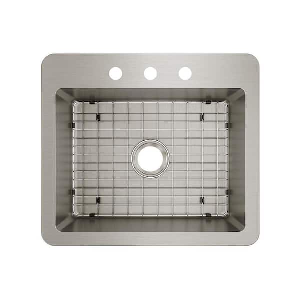 Elkay Avenue Stainless Steel Drop-In/Undermount 25 in. Single Bowl Kitchen Sink with Bottom Grid
