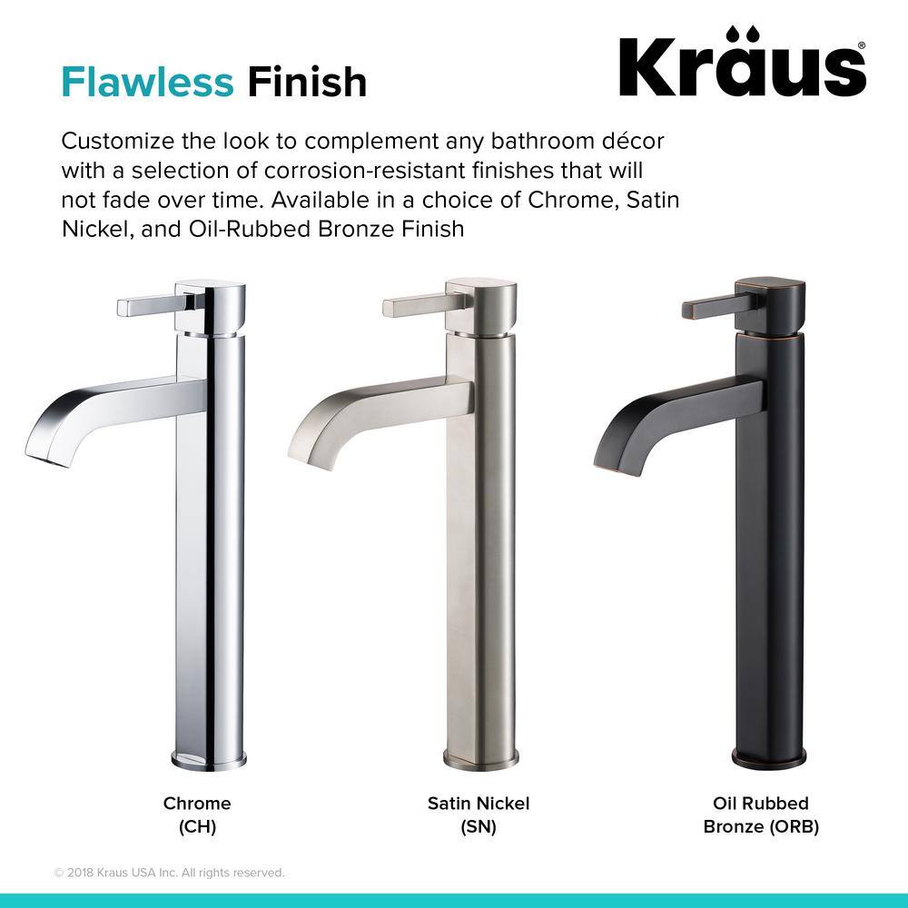 Satin Nickel Modern Vessel Single Hole Faucet in Bronze