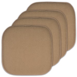 Taupe, Honeycomb Memory Foam Square 16 in. x 16 in. Non-Slip Back Chair Cushion (4-Pack)