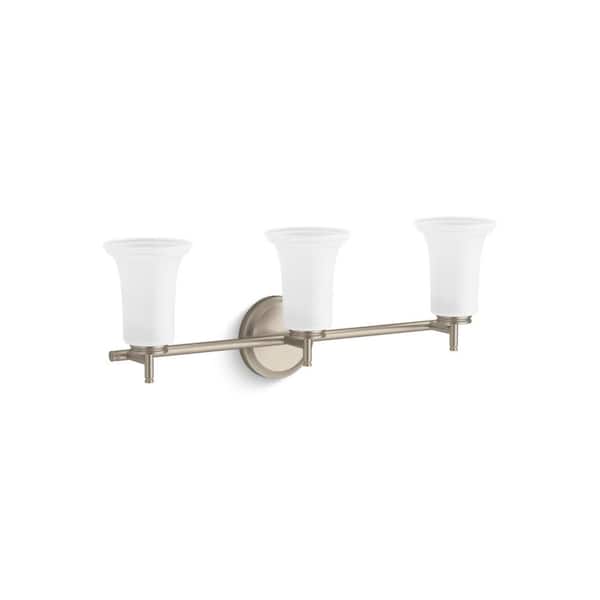 Bellera 3-Light Brushed Nickel Wall Sconce With Frosted Shade