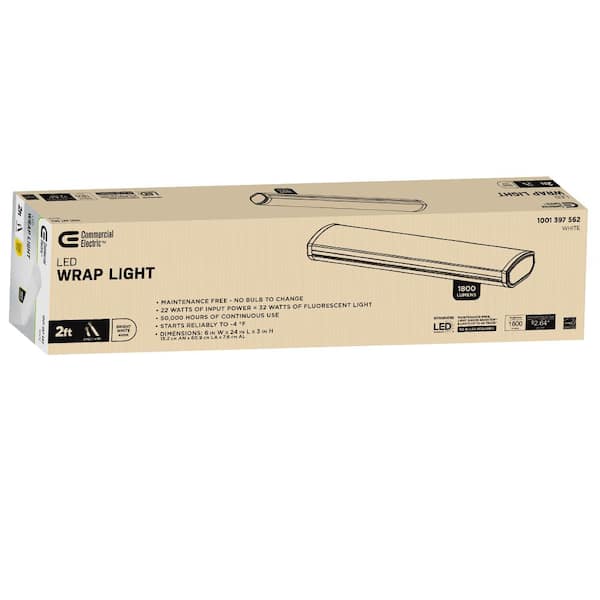 Commercial Electric 2 ft. 1800 Lumens LED Wraparound Ceiling Light