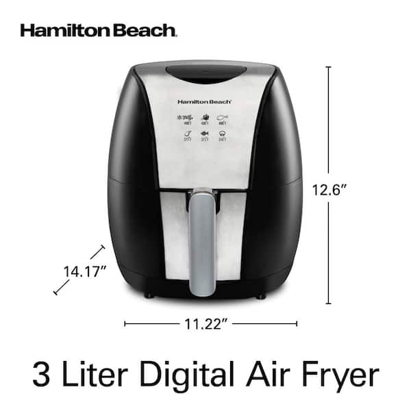 Hamilton Beach 5 Qt. Stainless Steel Digital Air Fryer with Nonstick Basket  35075 - The Home Depot