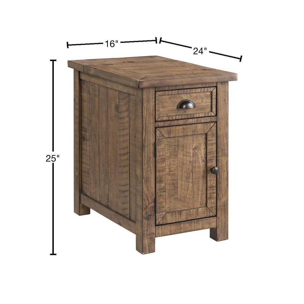 Monterey 16 in. Natural Chairside End Table with Power - thumbnail 3
