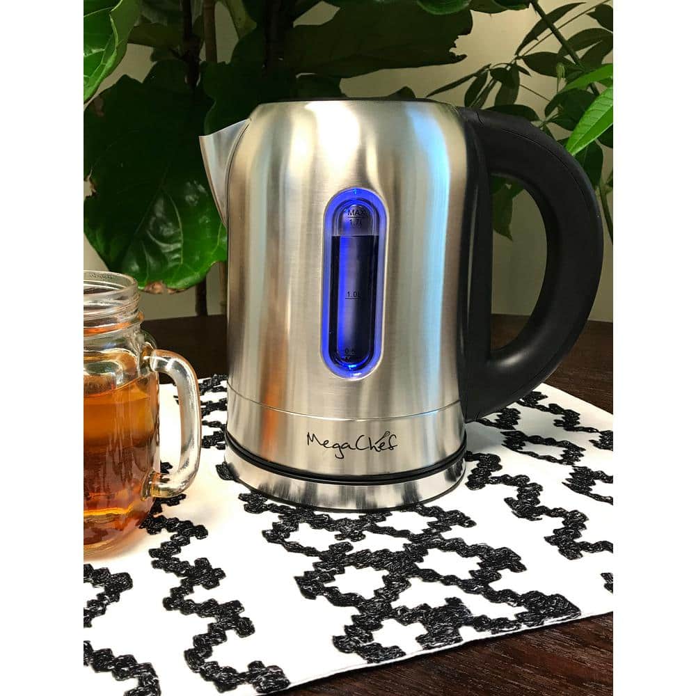 MegaChef 7 Cups 1.7 l Glass and Stainless Steel Electric Tea