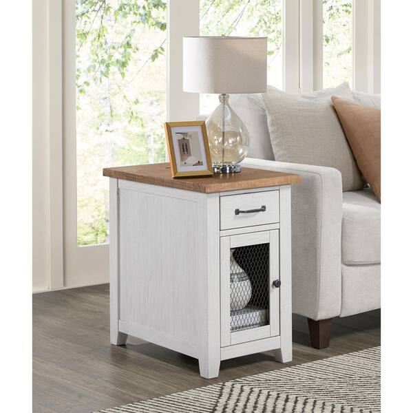Martin Svensson Home Rustic 16 in. White and Driftwood Rectangle