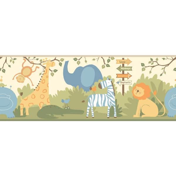 York Wallcoverings Inspired By Color A Day At The Zoo Wallpaper Border