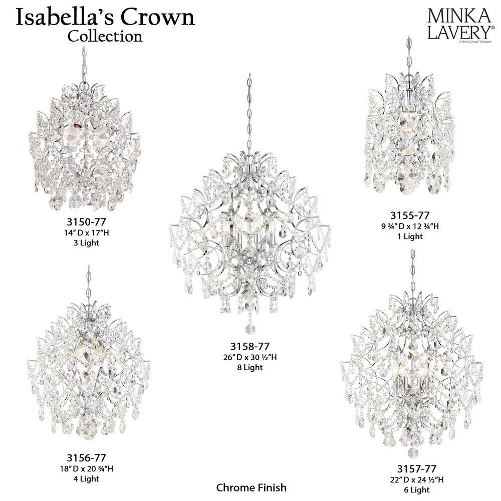 Isabella's Crown Chrome Mini Pendant with Clear Crystal Accents