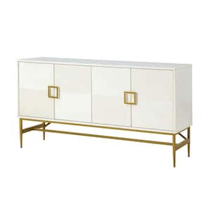 Qualler Antique White Sideboard with Adjustable Height Shelves and 4 ...