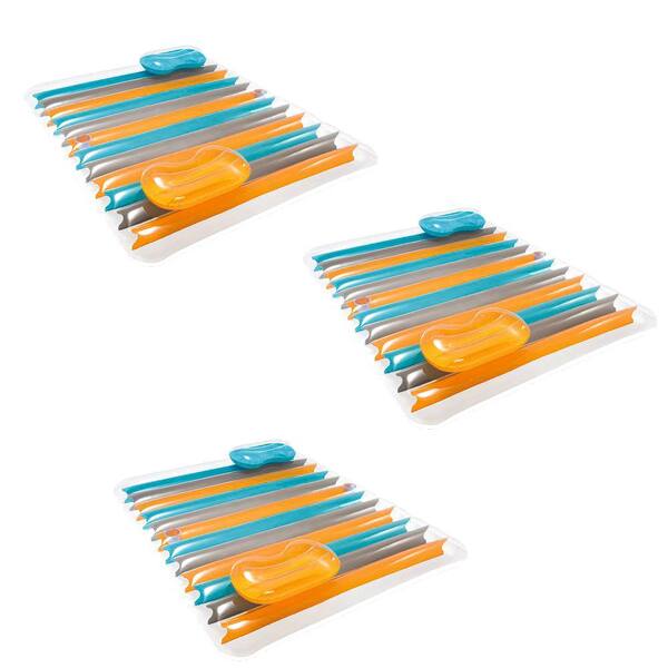 Intex Inflatable Double Pool Lounge Mat with Pillows and Cup Holders (3-Pack)