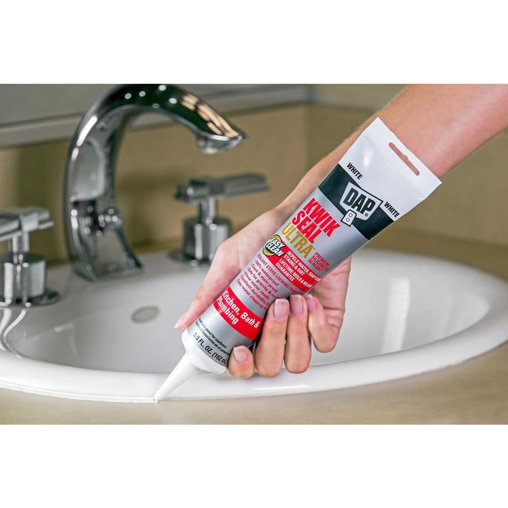 DAP Kwik Seal Ultra Clear Silicone Kitchen and Bath Caulk Sealant 5.5 oz
