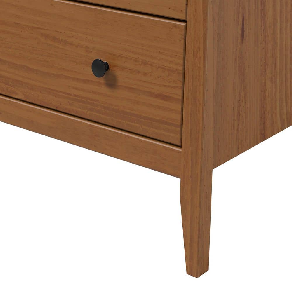 Solid Wood 5-Drawer Dresser 29.92 in. W in Caramel - thumbnail 5