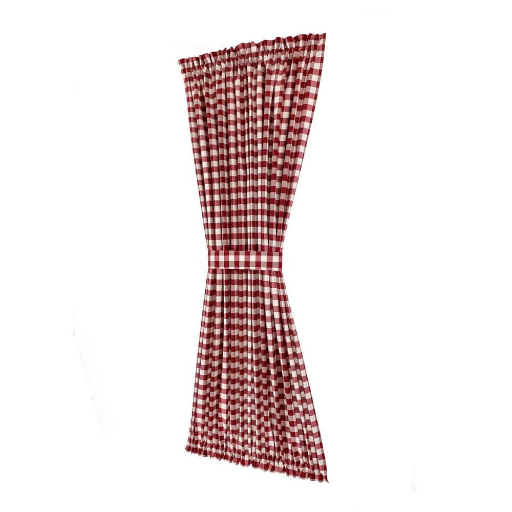 Buffalo Check 54 in. W x 72 in. L Polyester/Cotton Light Filtering Door Panel and Tieback in Burgundy price history on PriceWatchPro