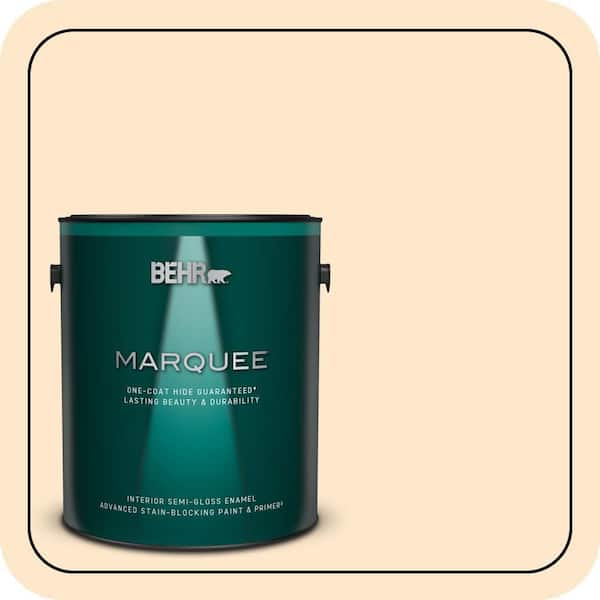 BEHR MARQUEE 1 gal. #YL-W02 Spanish Lace Semi-Gloss Enamel Interior Paint & Primer